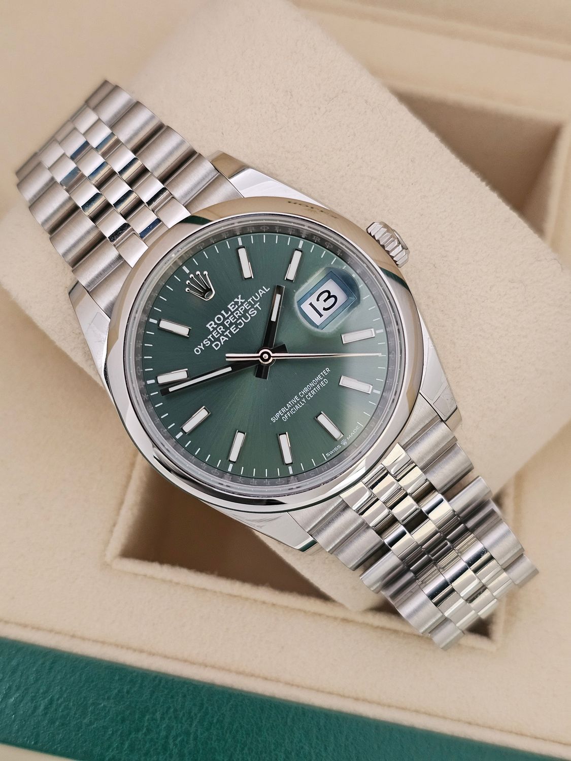 Rolex Datejust Watch, 36mm Mint Green Ref 126200 - 2022 Full Set