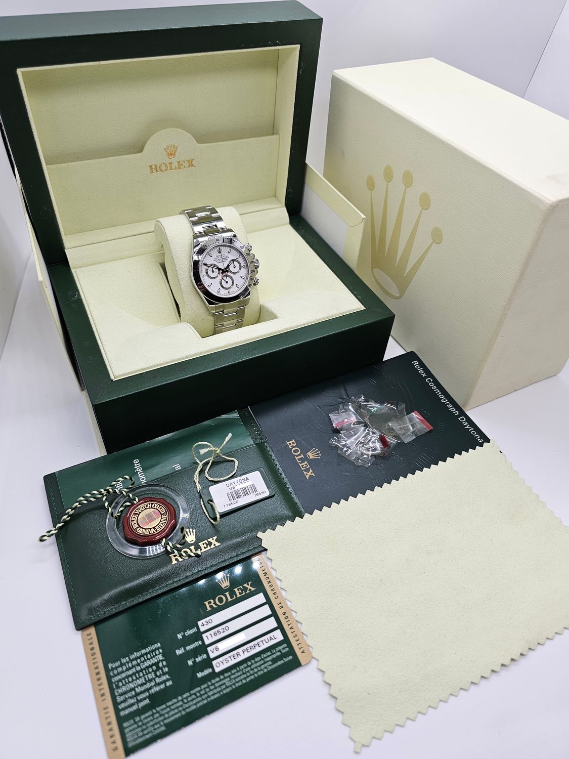 Rolex Daytona Watch, Ref 116520 Rare APH Dial, 2010 Full Set