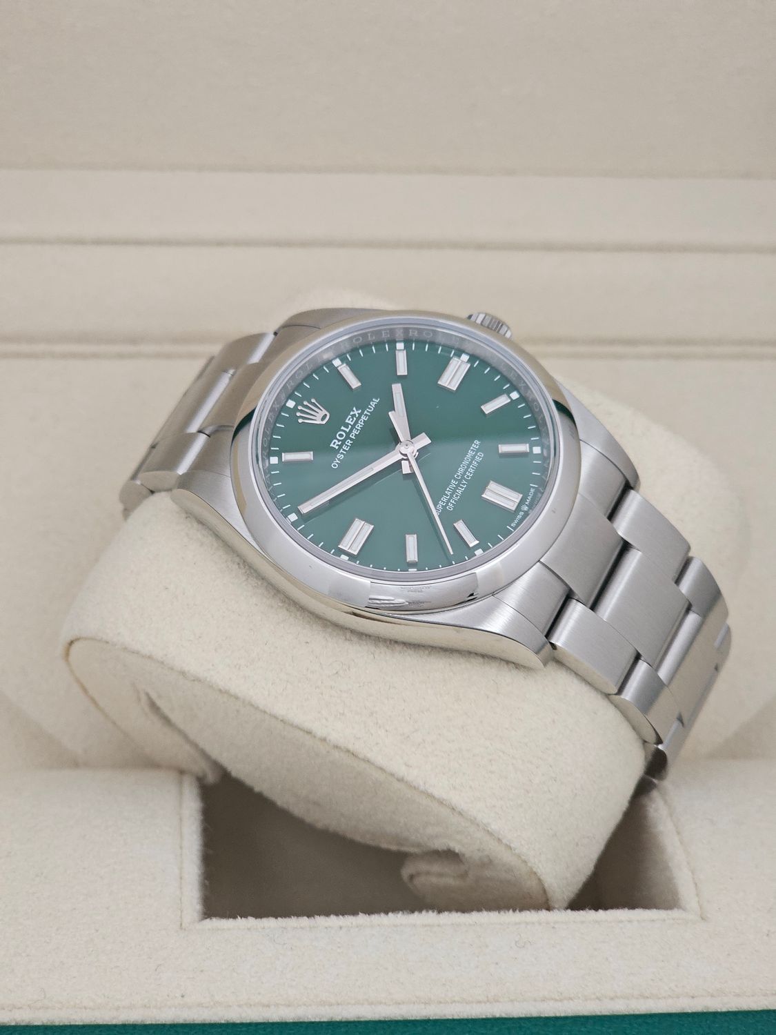 Rolex Oyster Perpetual Watch, 126000 Green Dial, 36mm 2023 Full Set