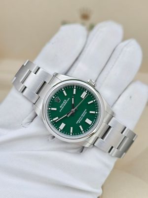 Rolex Oyster Perpetual Watch, 126000 Green Dial, 36mm 2023 Full Set