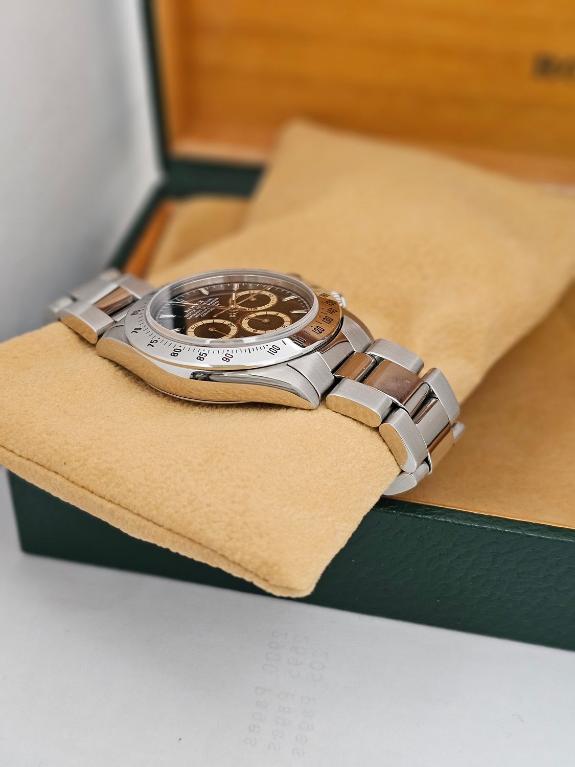 Rolex &#39;Zenith&#39; Daytona Watch Ref 16520 1996 Rare Black &#39;Patrizzi&#39; Dial