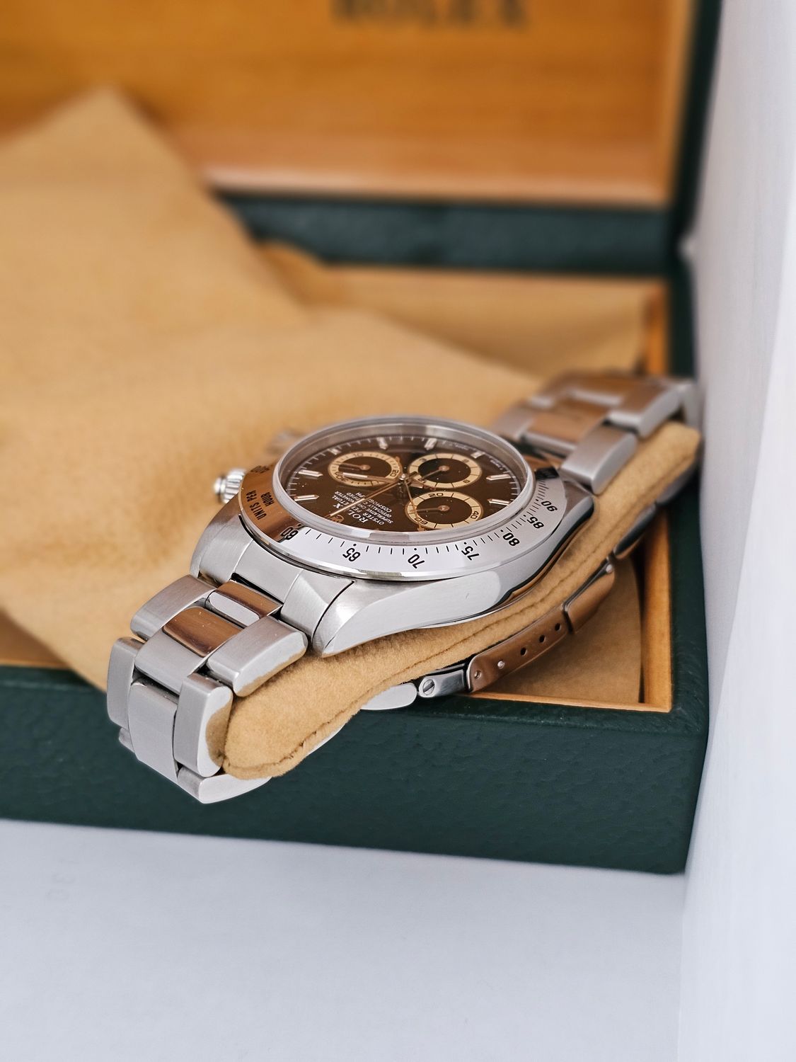 Rolex &#39;Zenith&#39; Daytona Watch Ref 16520 1996 Rare Black &#39;Patrizzi&#39; Dial
