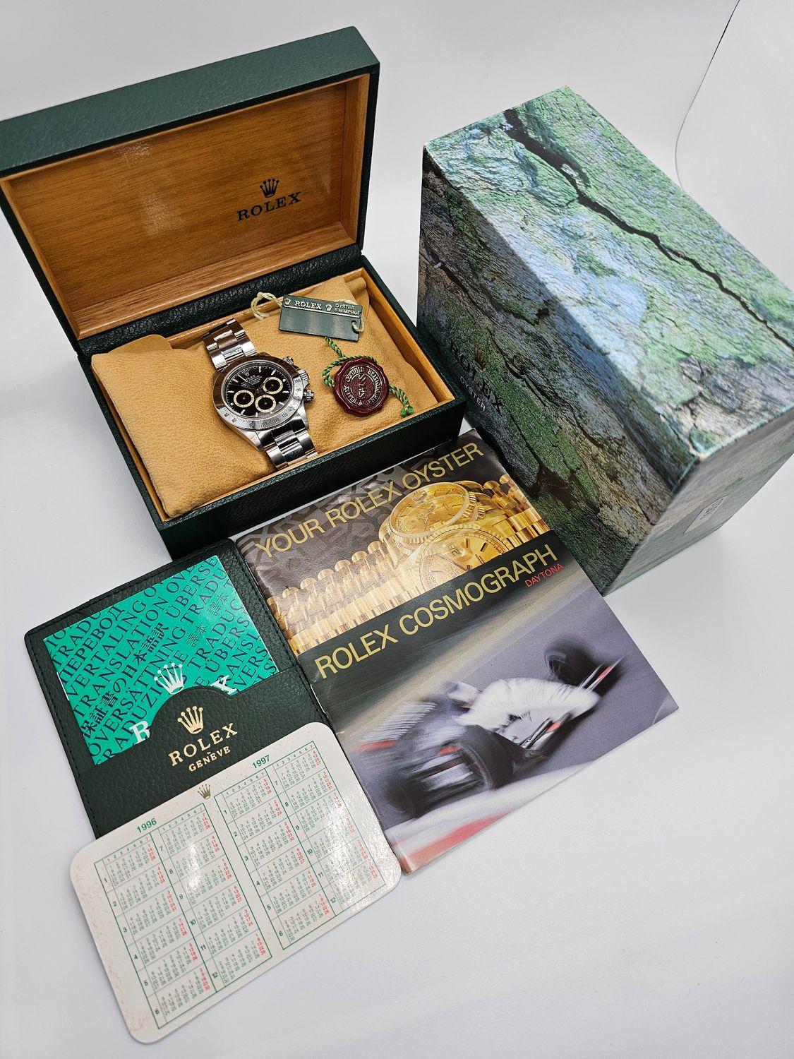 Rolex &#39;Zenith&#39; Daytona Watch Ref 16520 1996 Rare Black &#39;Patrizzi&#39; Dial