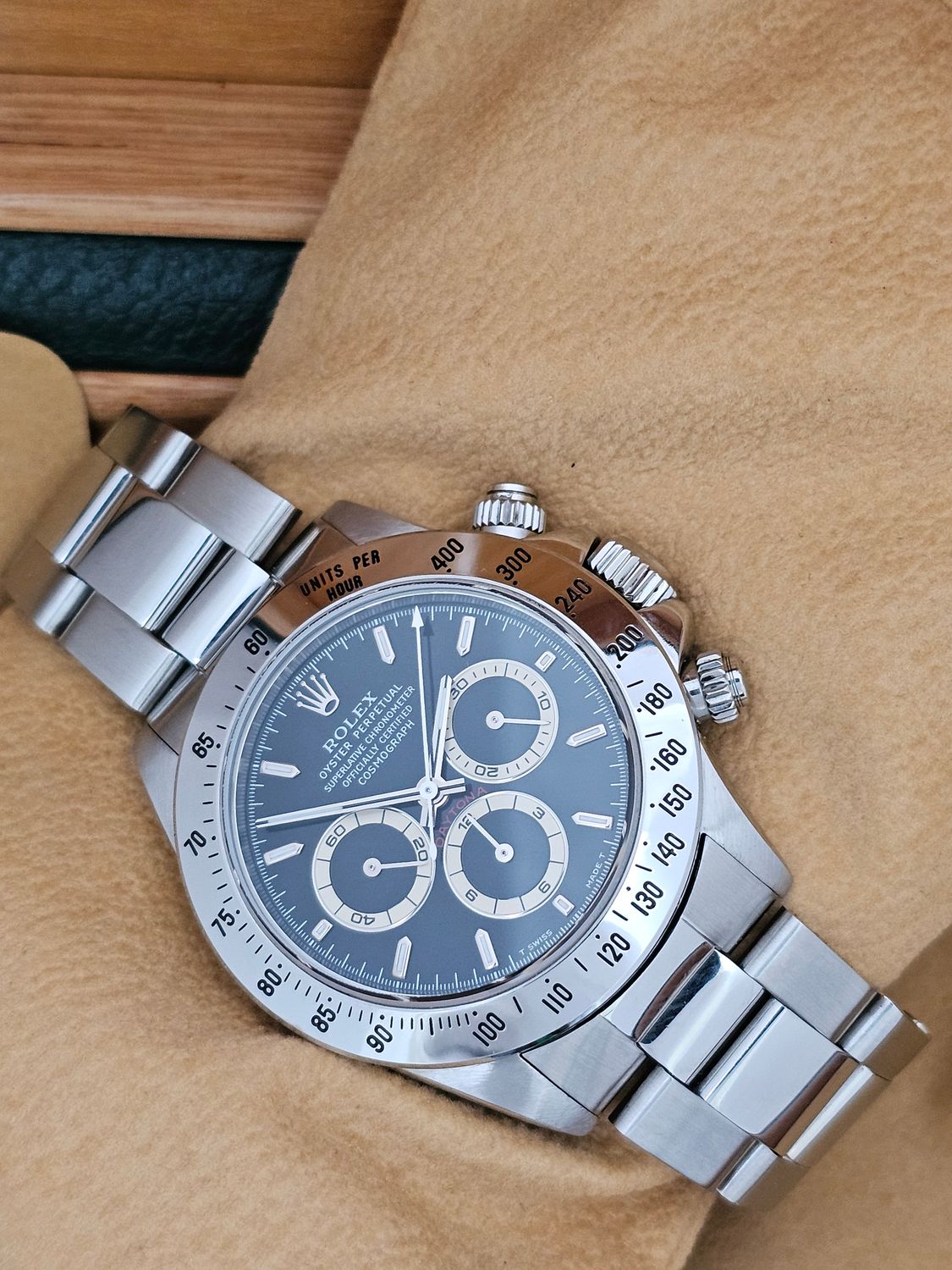 Rolex &#39;Zenith&#39; Daytona Watch Ref 16520 1996 Rare Black &#39;Patrizzi&#39; Dial