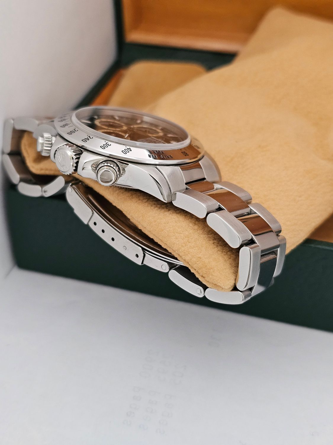 Rolex &#39;Zenith&#39; Daytona Watch Ref 16520 1996 Rare Black &#39;Patrizzi&#39; Dial