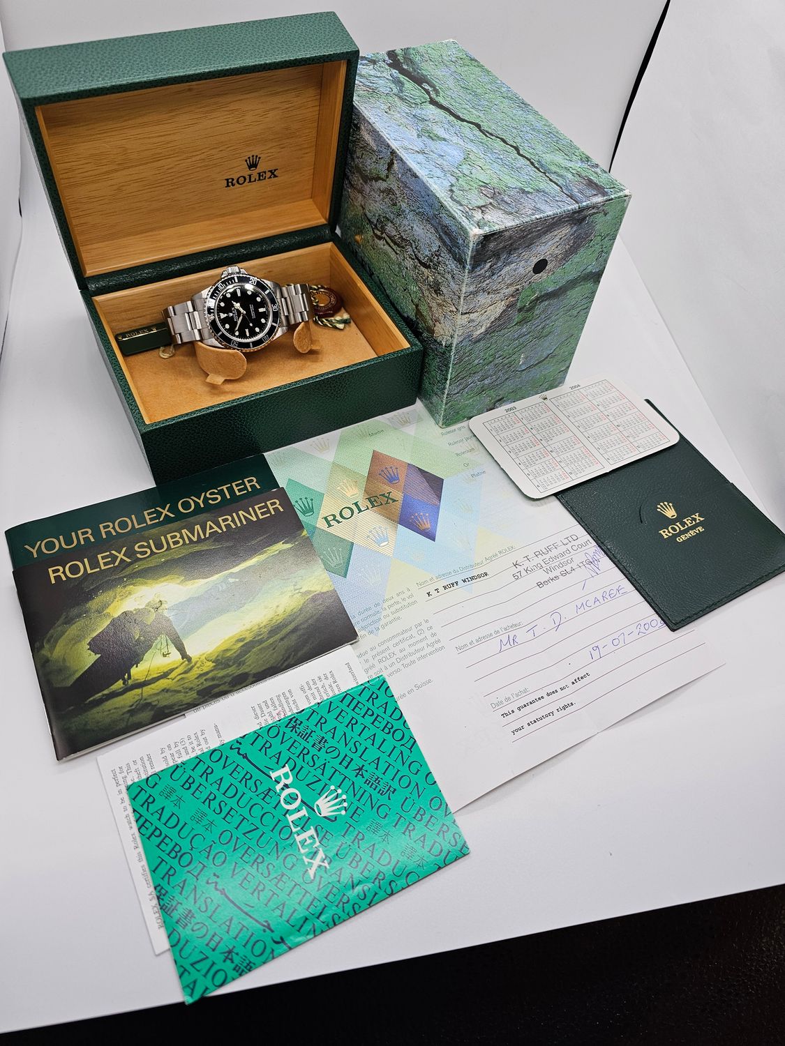 Rolex Submariner Watch 14060m, Rare Zubmariner Serif Dial, 2003 Full Set