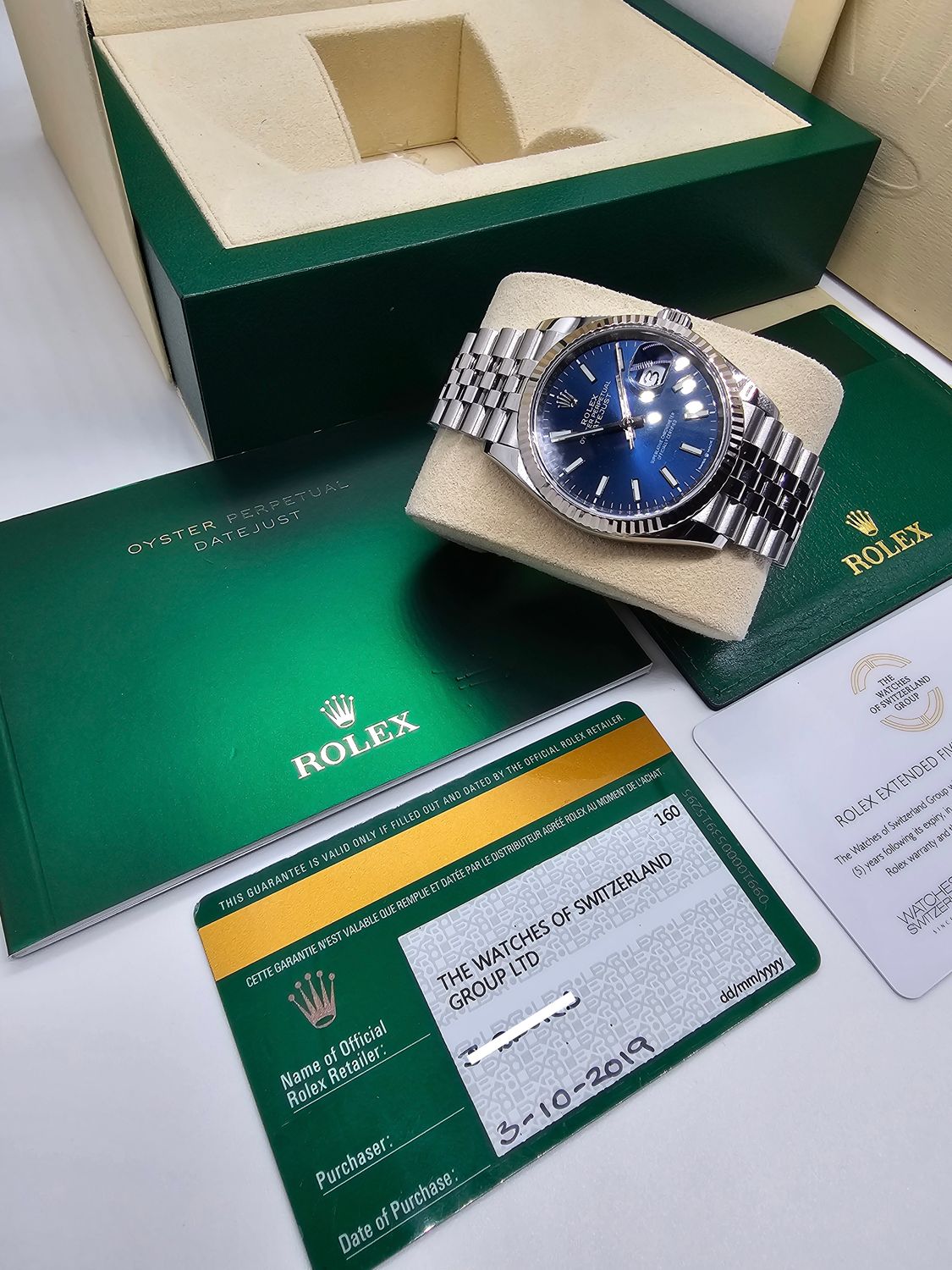 Rolex Datejust Watch Ref 126234 36mm - 2019 Blue Dial - Box &amp; Papers