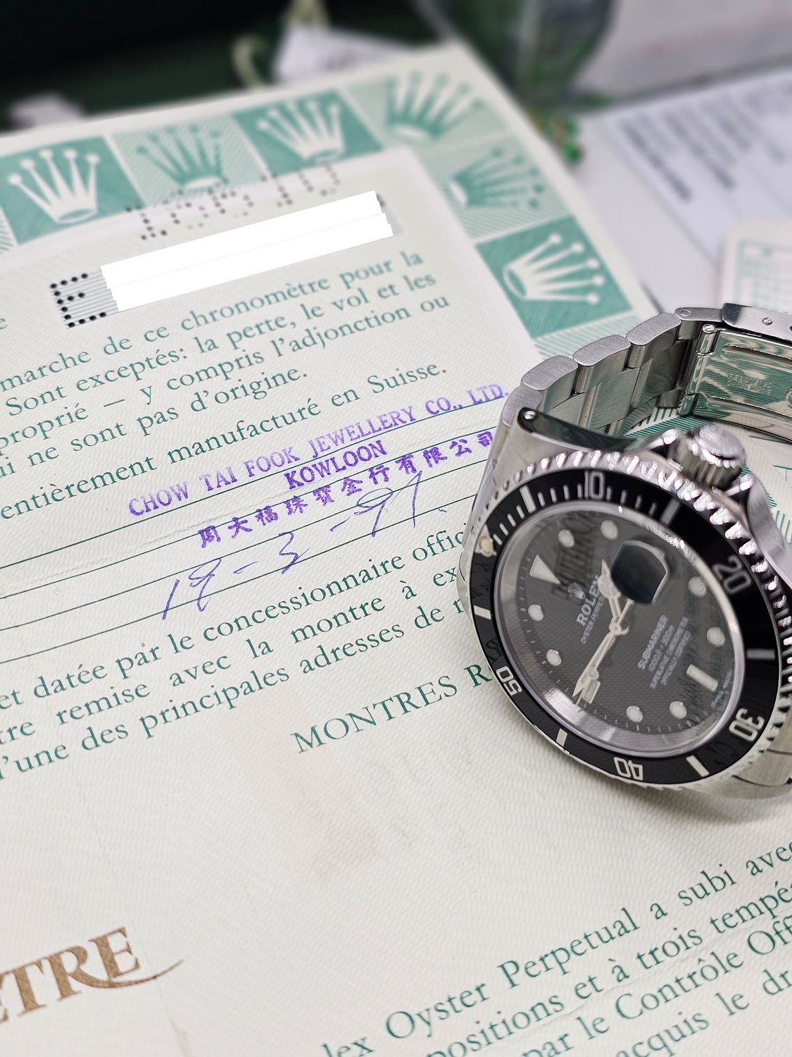 Rolex Submariner Date Watch Ref 16610, 1991 Full Set Excellent Condition
