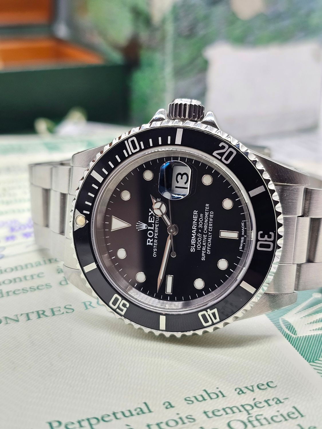 Rolex Submariner Date Watch Ref 16610, 1991 Full Set Excellent Condition
