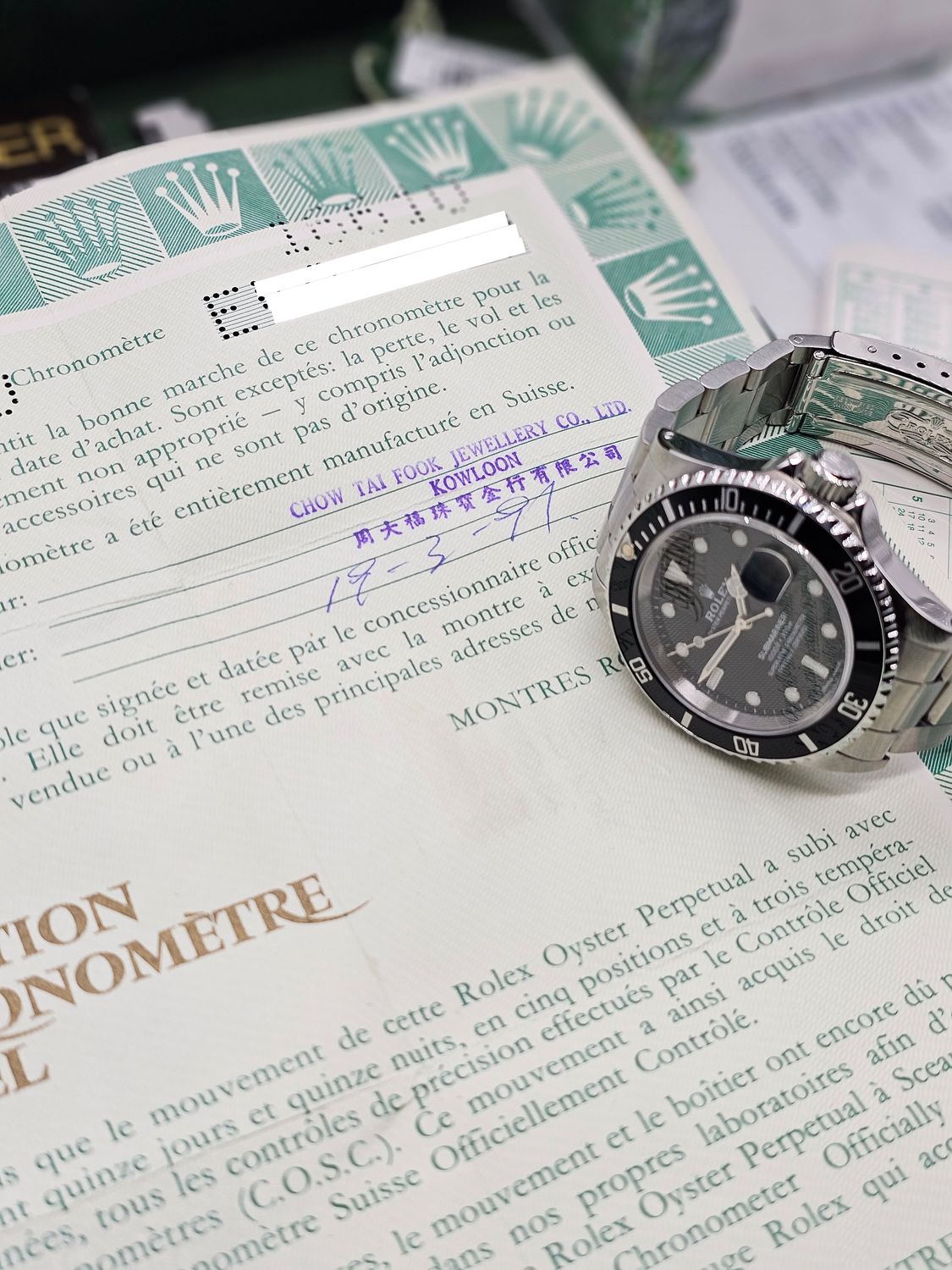 Rolex Submariner Date Watch Ref 16610, 1991 Full Set Excellent Condition