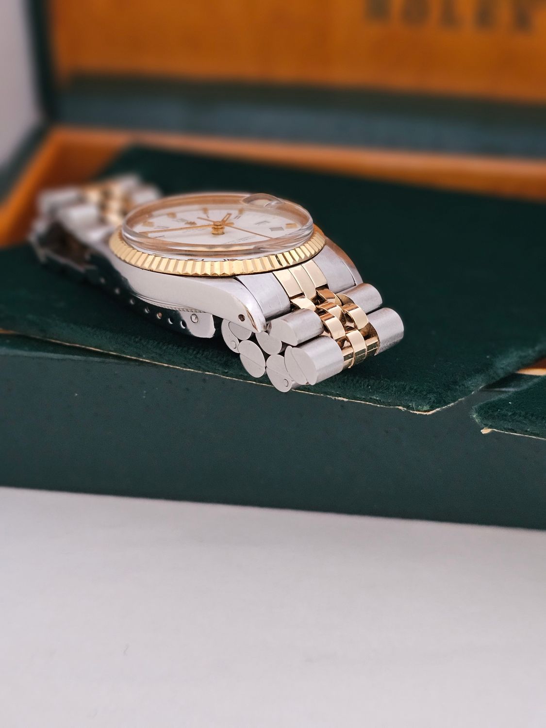 Rolex Date Watch, Ref 15000, 34mm White Dial, Steel &amp; Yellow Gold
