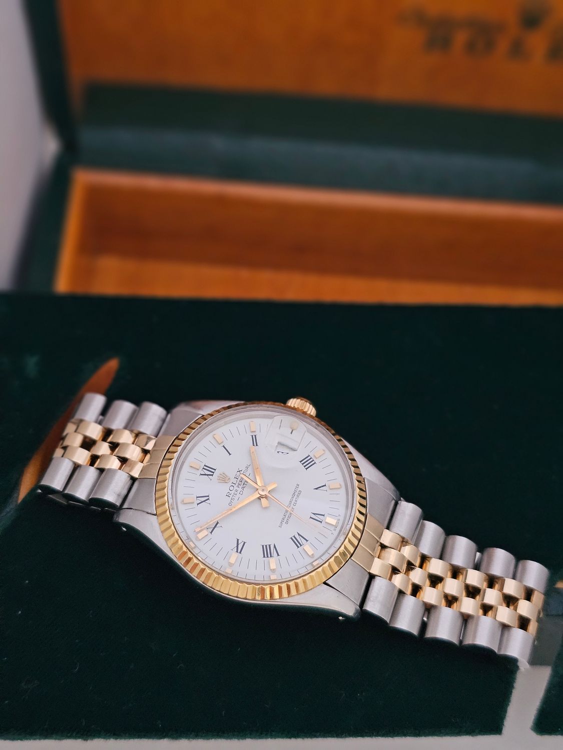 Rolex Date Watch, Ref 15000, 34mm White Dial, Steel &amp; Yellow Gold