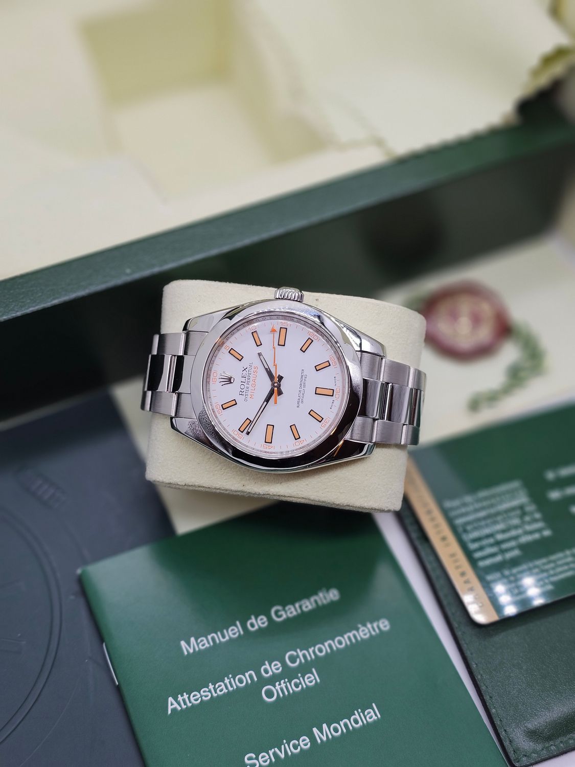Rolex Milgauss Watch 116400 White Dial, Excellent Condition, 2012 Box &amp; Papers