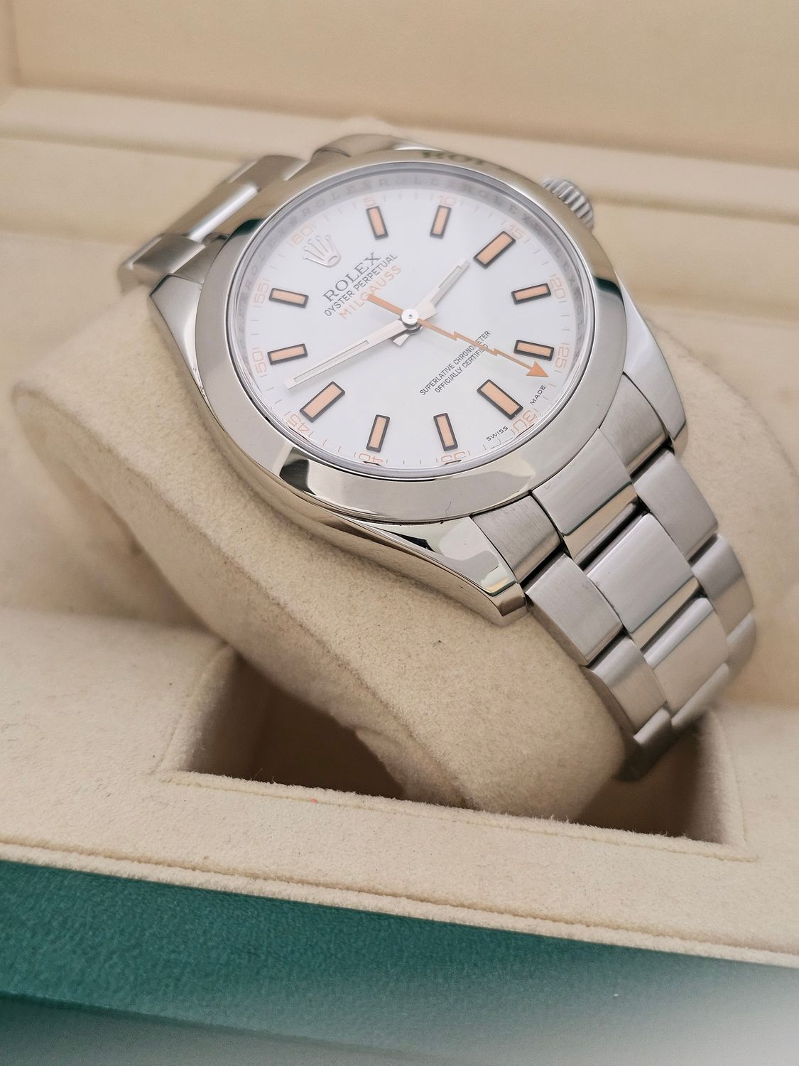 Rolex Milgauss Watch 116400 White Dial, Excellent Condition, 2012 Box &amp; Papers