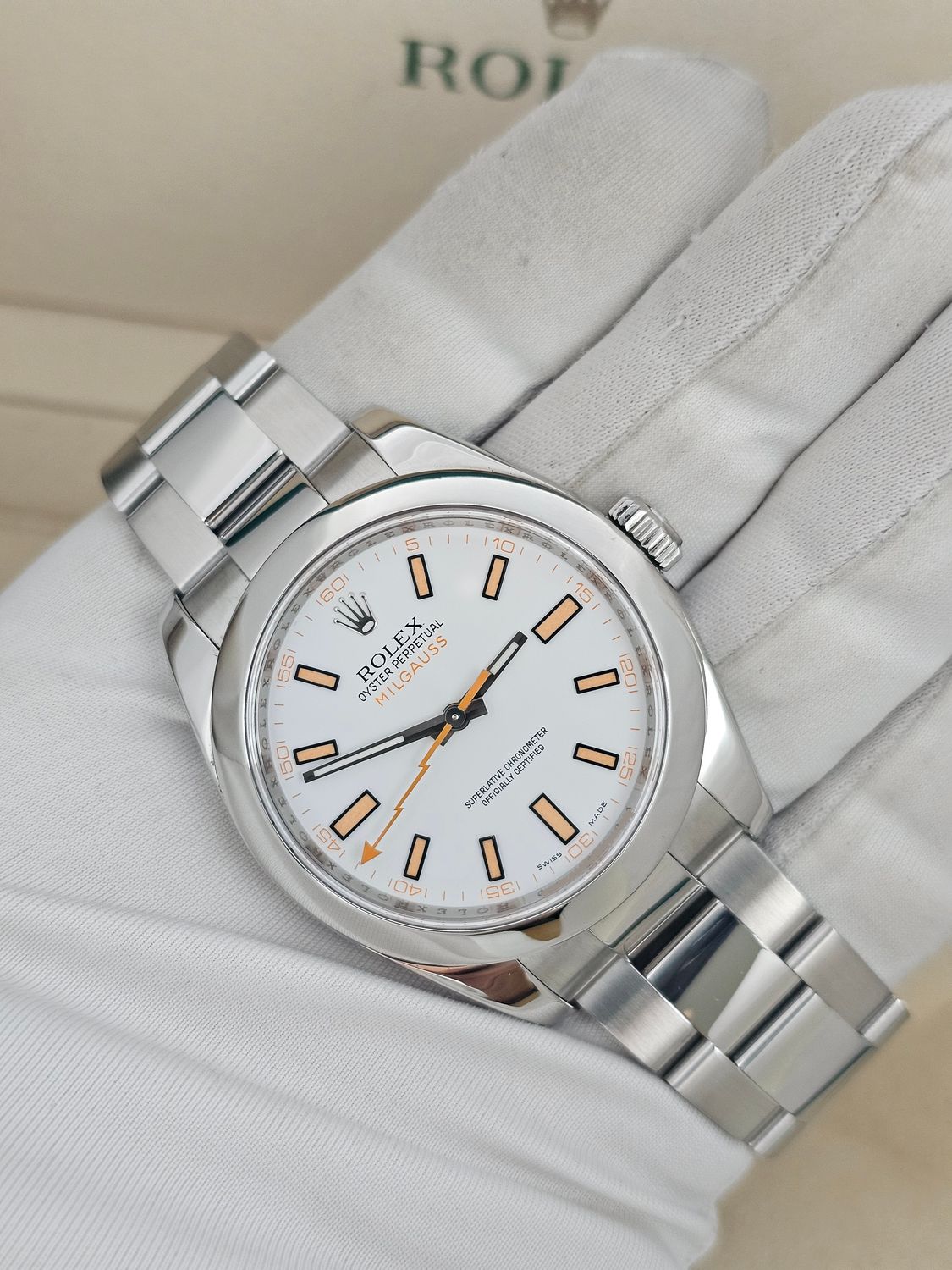 Rolex Milgauss Watch 116400 White Dial, Excellent Condition, 2012 Box &amp; Papers