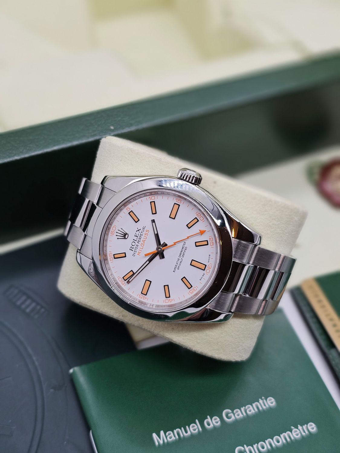 Rolex Milgauss Watch 116400 White Dial, Excellent Condition, 2012 Box &amp; Papers
