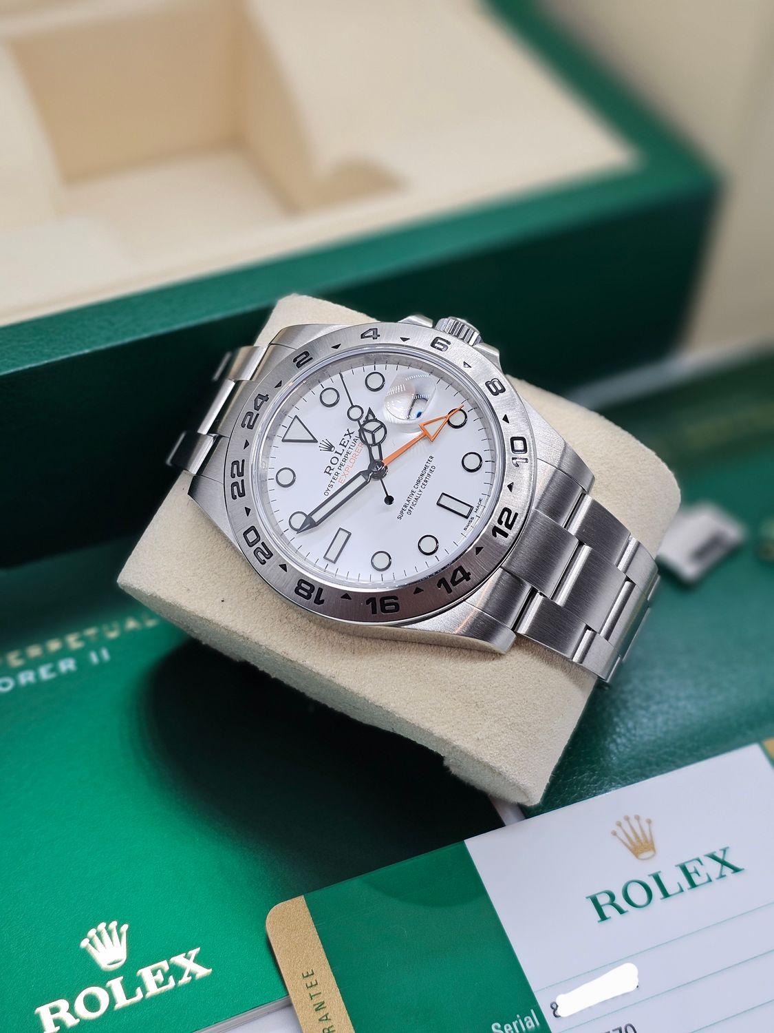 Rolex Explorer II Watch Ref 216570, 2018 1 Owner Polar Dial, Excellent Condition