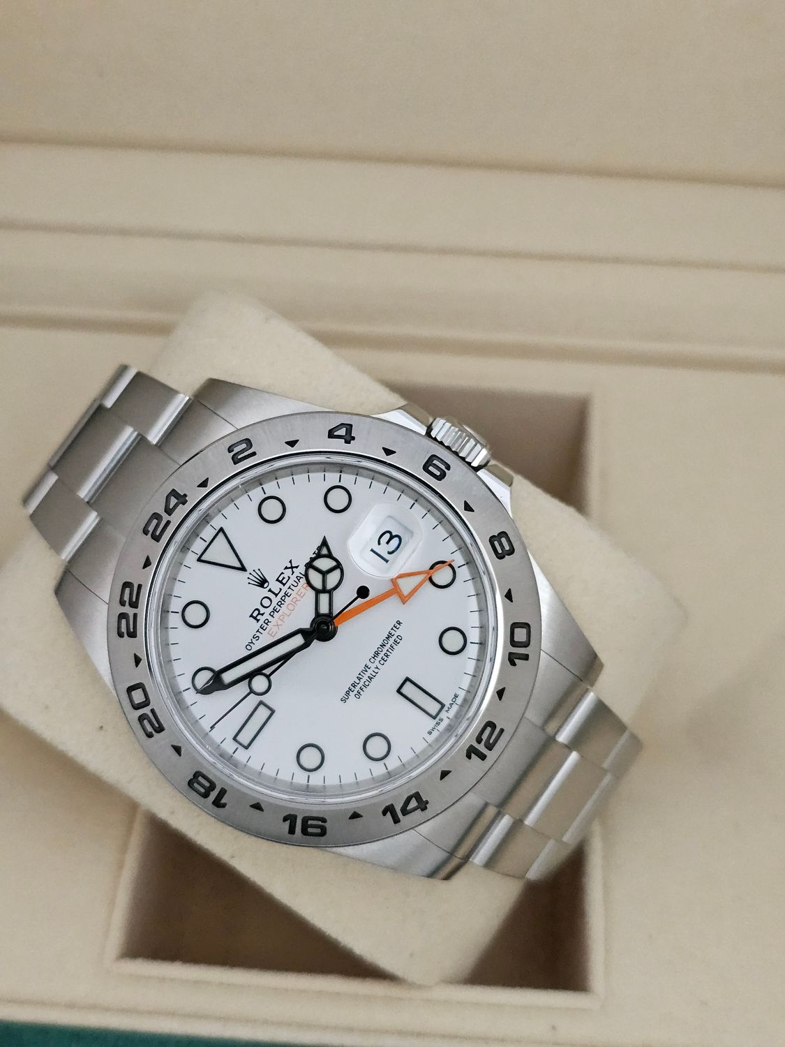 Rolex Explorer II Watch Ref 216570, 2018 1 Owner Polar Dial, Excellent Condition
