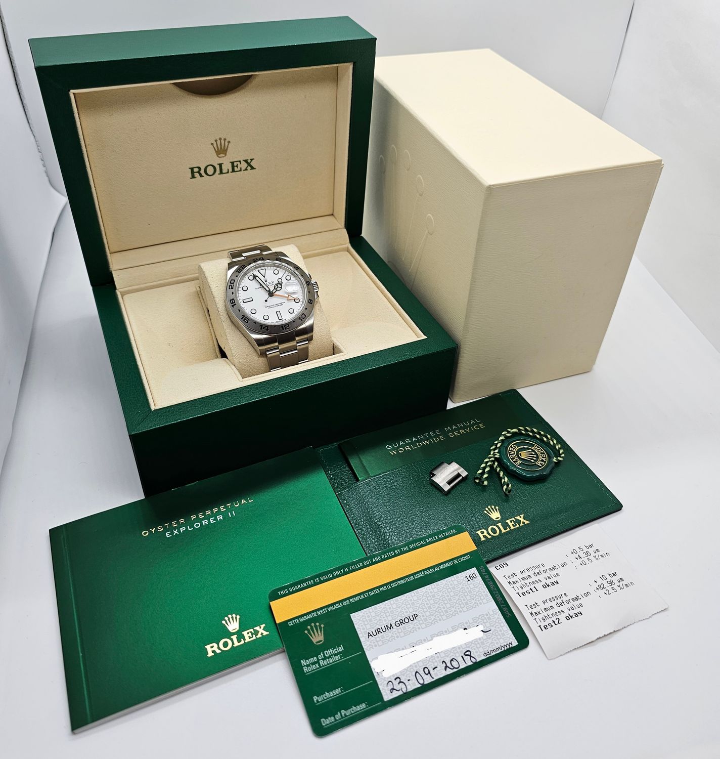 Rolex Explorer II Watch Ref 216570, 2018 1 Owner Polar Dial, Excellent Condition