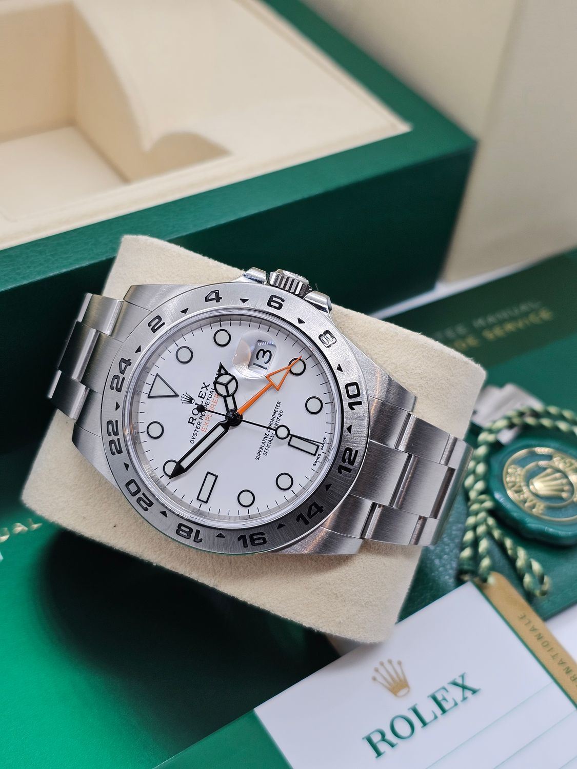 Rolex Explorer II Watch Ref 216570, 2018 1 Owner Polar Dial, Excellent Condition