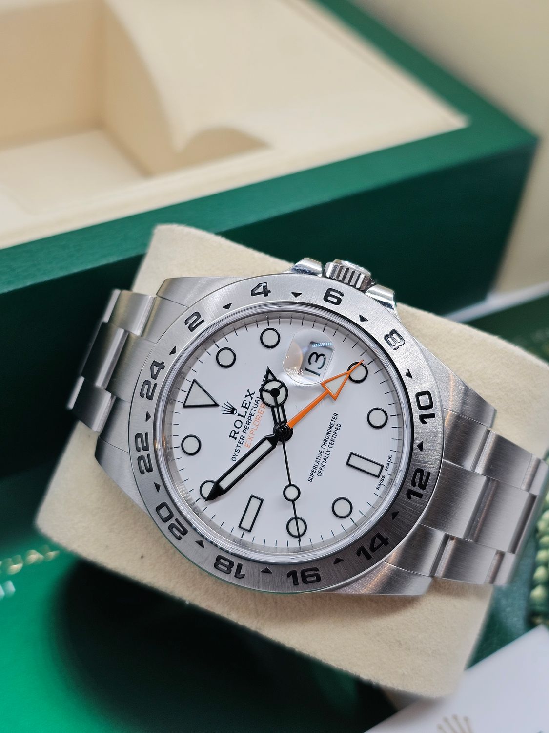 Rolex Explorer II Watch Ref 216570, 2018 1 Owner Polar Dial, Excellent Condition