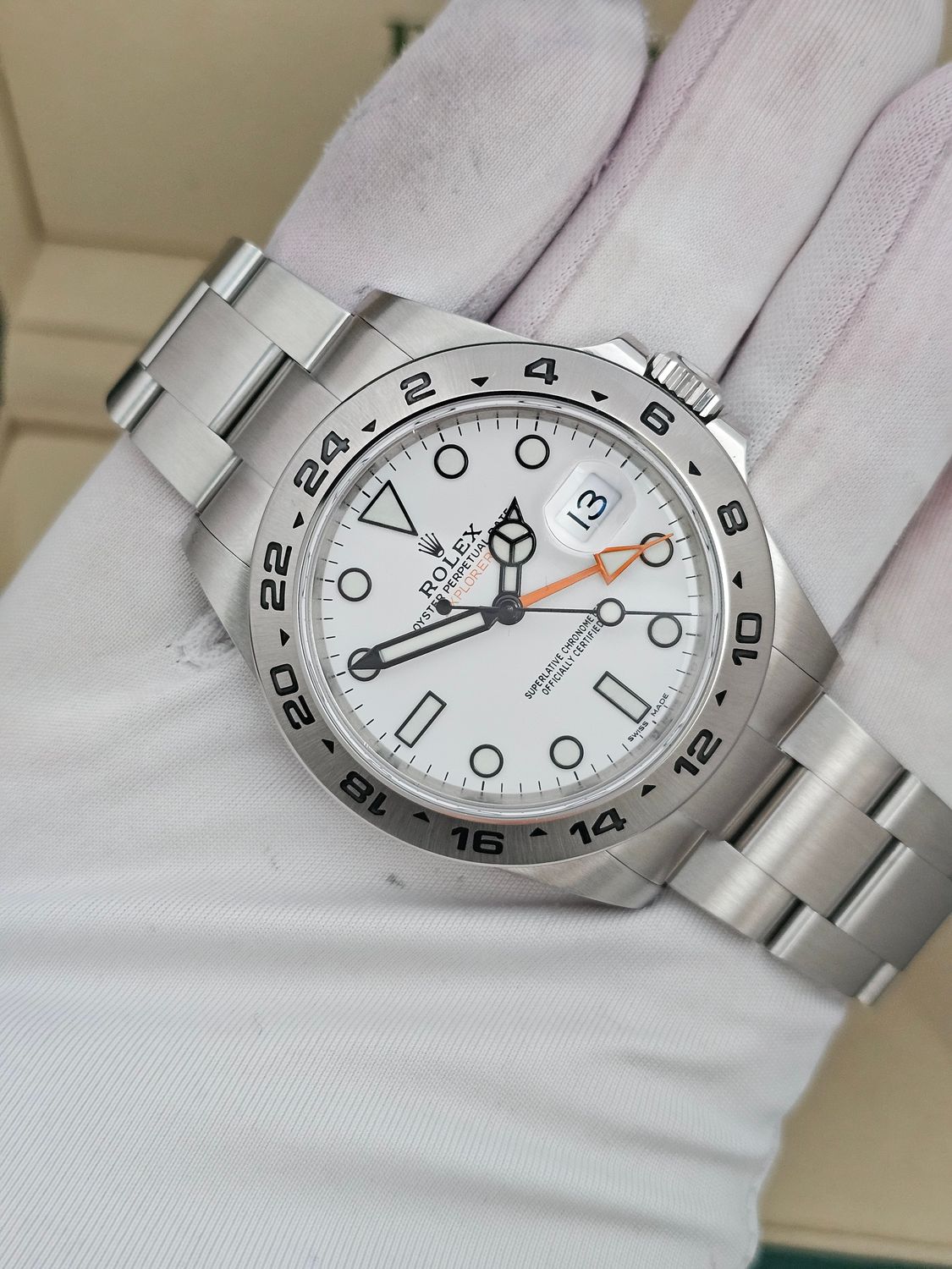 Rolex Explorer II Watch Ref 216570, 2018 1 Owner Polar Dial, Excellent Condition