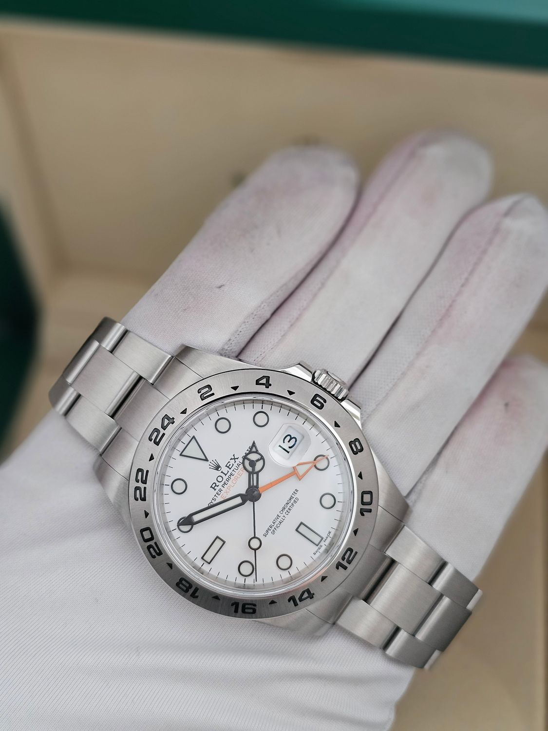 Rolex Explorer II Watch Ref 216570, 2018 1 Owner Polar Dial, Excellent Condition