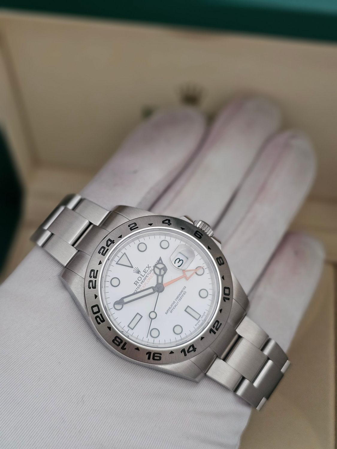 Rolex Explorer II Watch Ref 216570, 2018 1 Owner Polar Dial, Excellent Condition