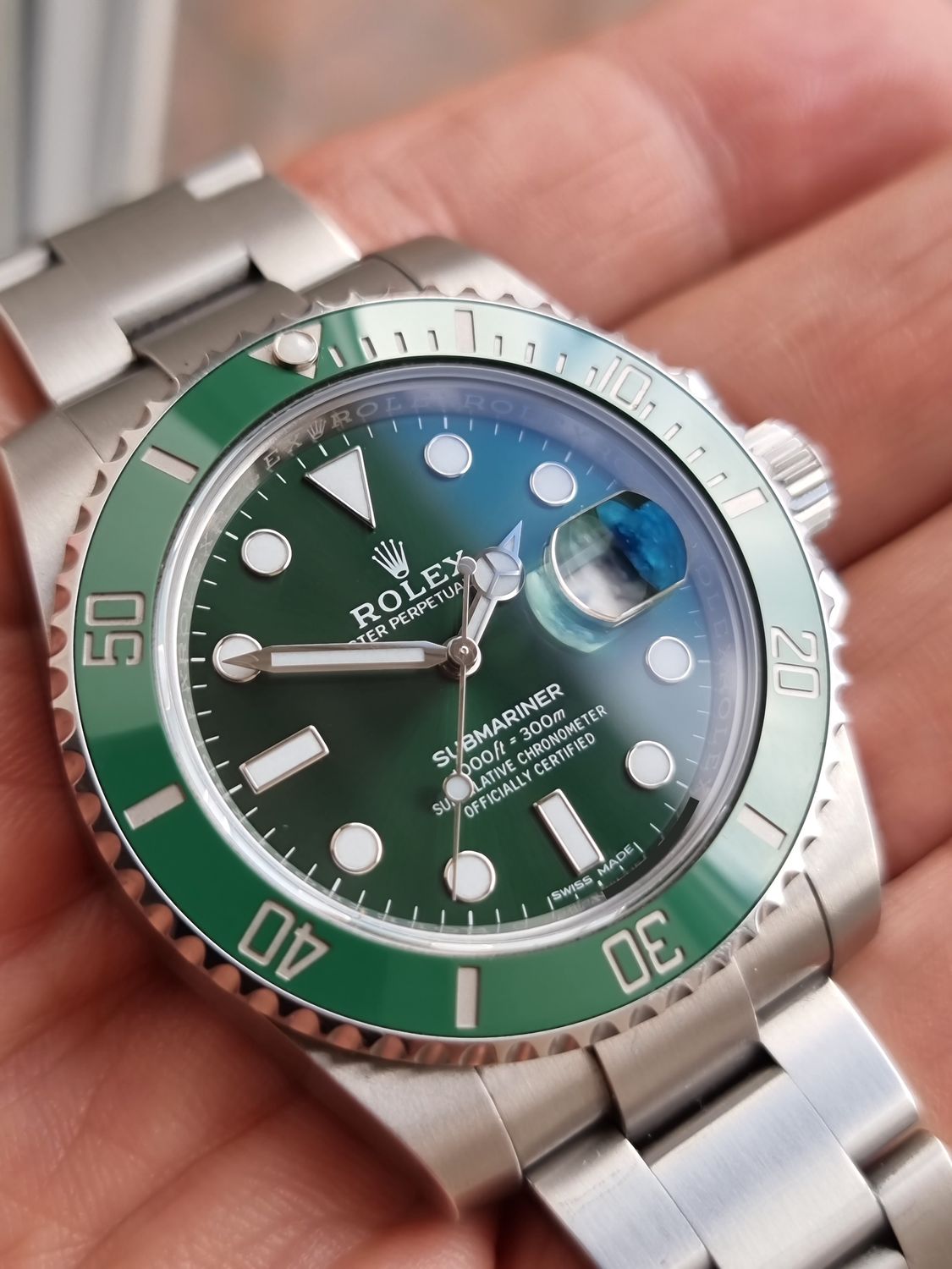 Rolex Submariner Date Watch 116610LV, 2016 Hulk Full Set, Excellent Condition