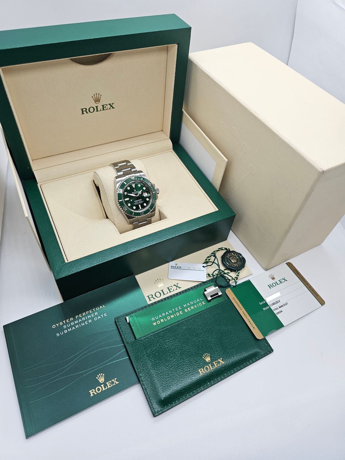 Rolex Submariner Date Watch 116610LV, 2016 Hulk Full Set, Excellent Condition