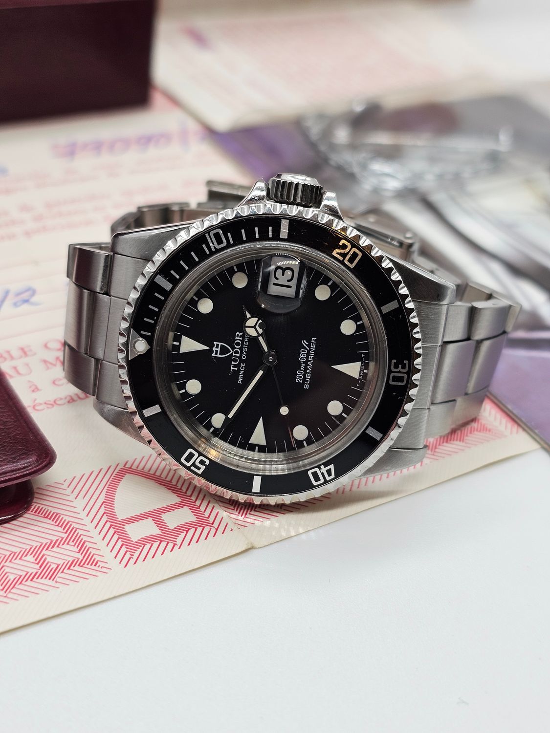 TUDOR Submariner Men&#39;s Black Watch - Ref 79090 1990 Box &amp; Papers
