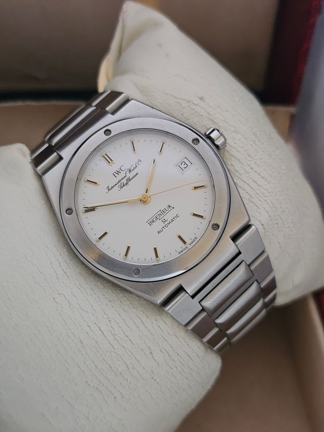IWC Ingenieur SL Auto Rare White Graph Dial, Ref 3506, Box &amp; IWC certificate