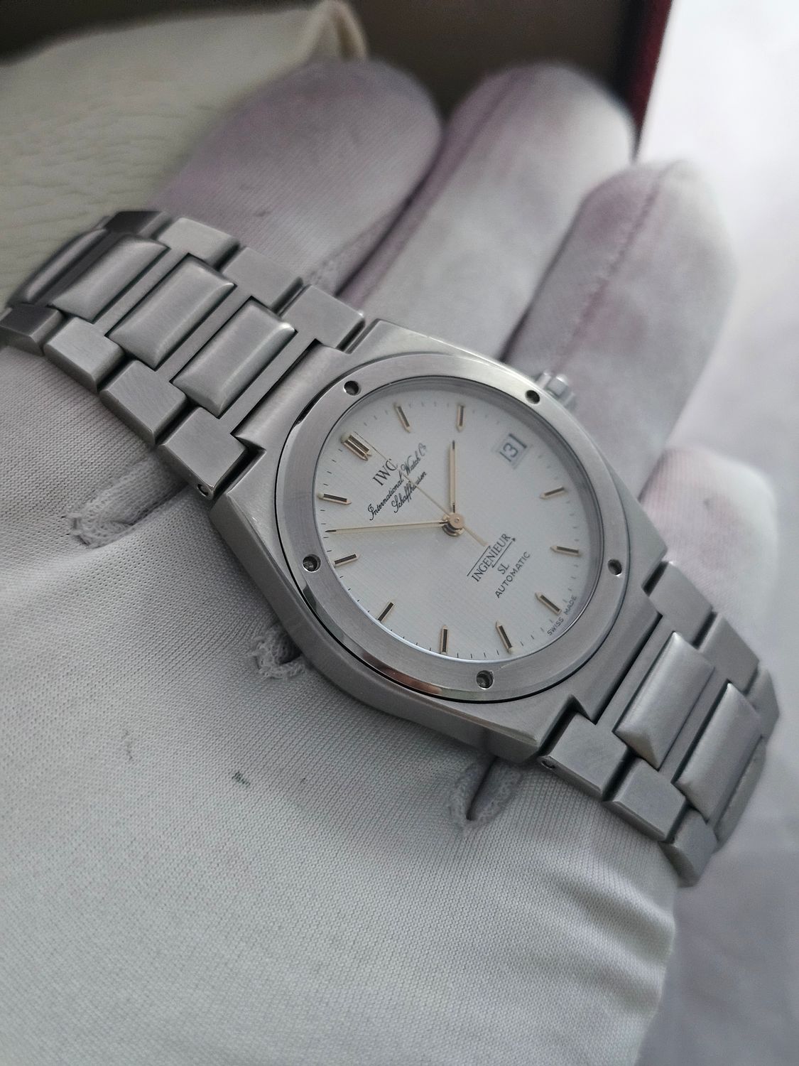 IWC Ingenieur SL Auto Rare White Graph Dial, Ref 3506, Box &amp; IWC certificate