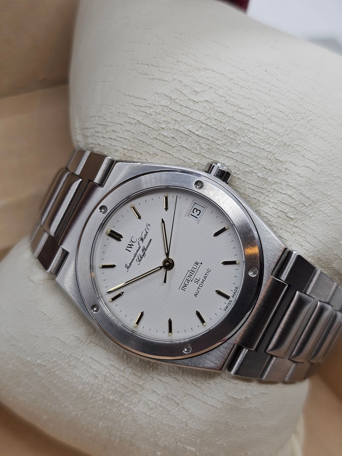 IWC Ingenieur SL Auto Rare White Graph Dial, Ref 3506, Box &amp; IWC certificate