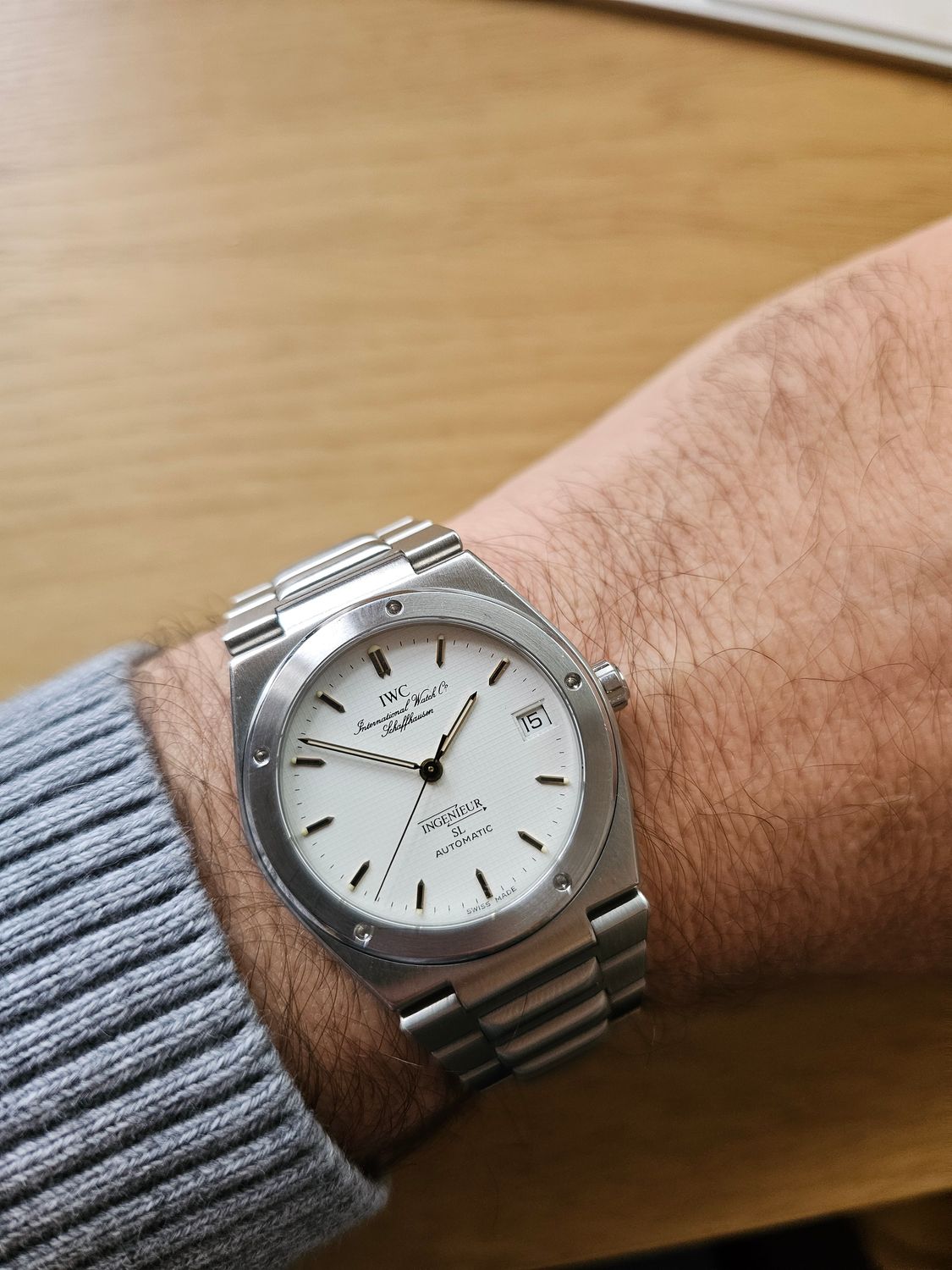 IWC Ingenieur SL Auto Rare White Graph Dial, Ref 3506, Box &amp; IWC certificate