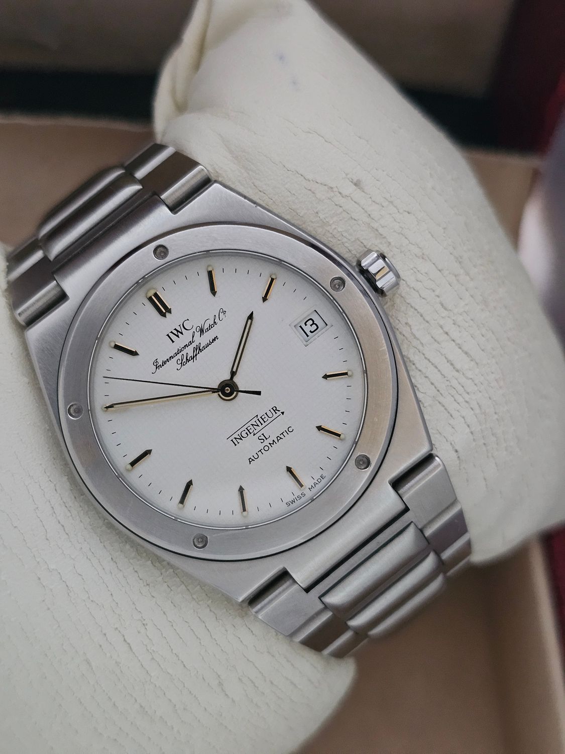 IWC Ingenieur SL Auto Rare White Graph Dial, Ref 3506, Box &amp; IWC certificate