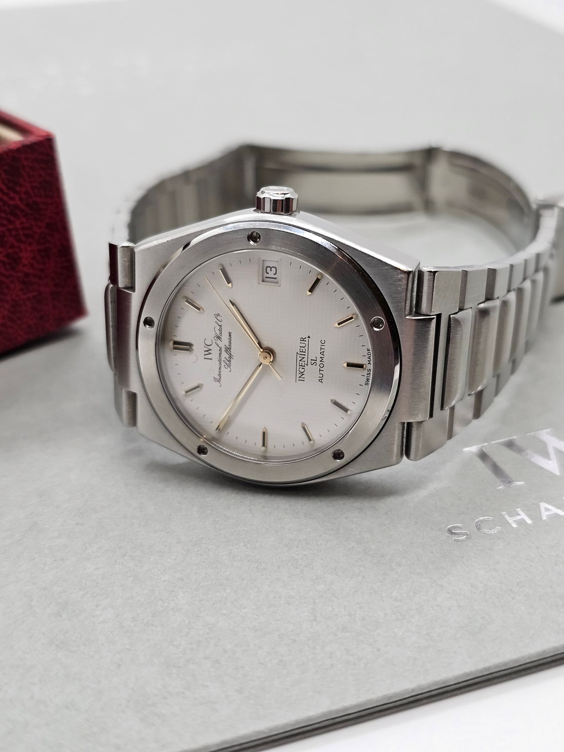 IWC Ingenieur SL Auto Rare White Graph Dial, Ref 3506, Box &amp; IWC certificate