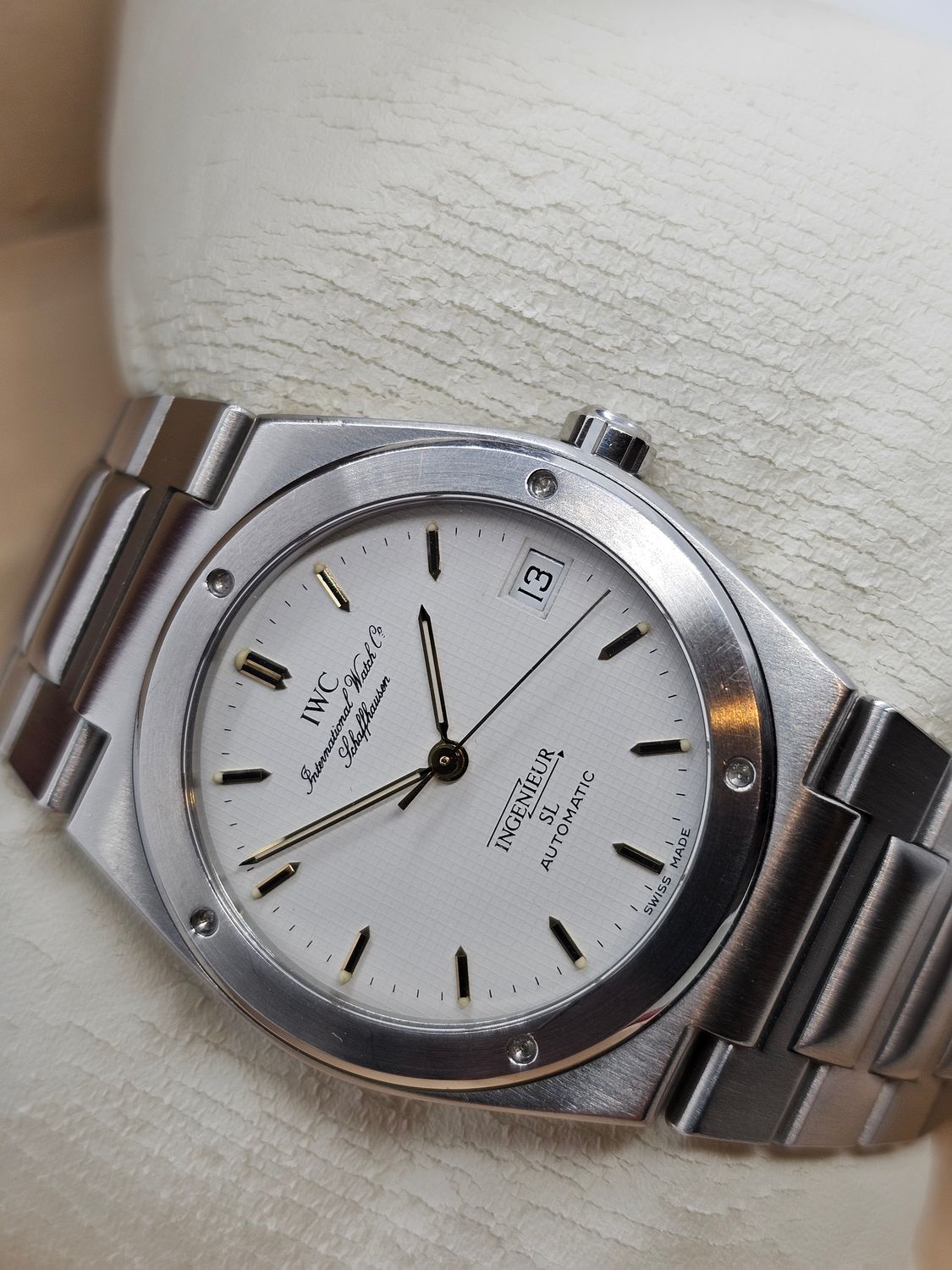 IWC Ingenieur SL Auto Rare White Graph Dial, Ref 3506, Box &amp; IWC certificate
