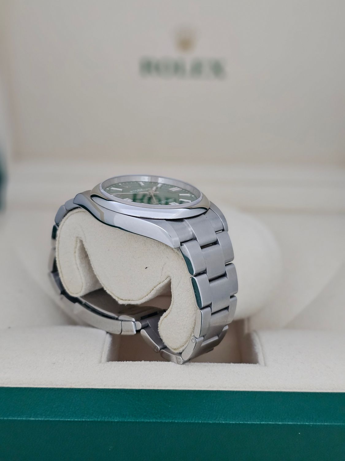 Rolex Oyster Perpetual Watch 124300, 41mm Green Dial 2022 Full Set