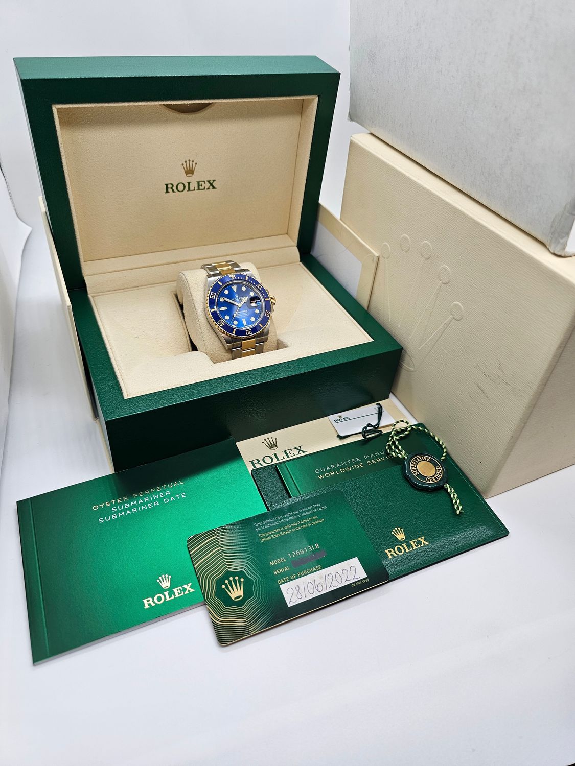 Rolex Submariner Watch 126613LB 41mm Bluesy, 2022 Full Set Superb Condition
