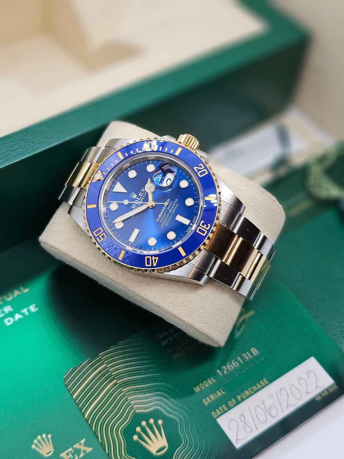 Rolex Submariner Watch 126613LB 41mm Bluesy, 2022 Full Set Superb Condition