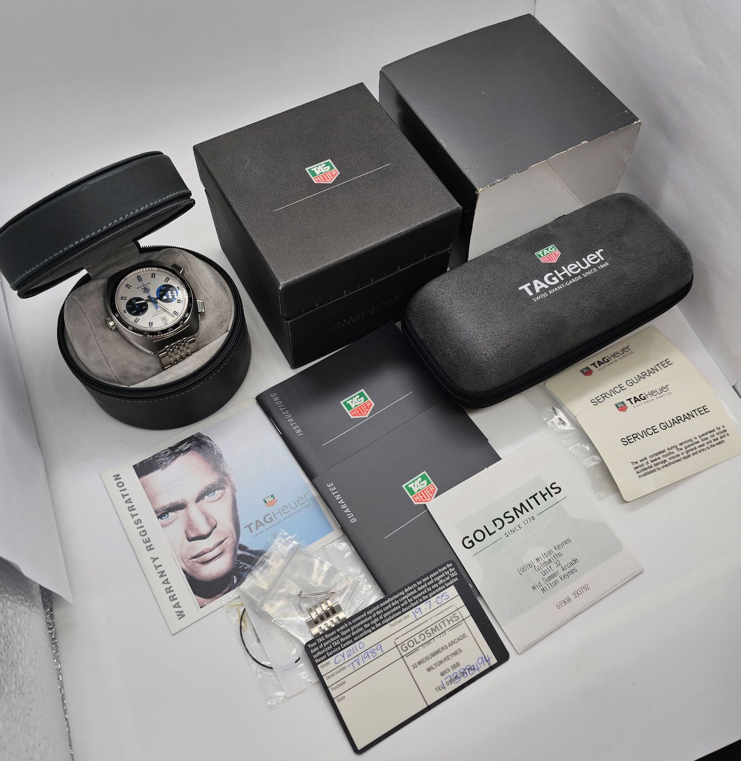 TAG Heuer Autavia White Men&#39;s Watch - CY2110.BA0775, 2005 Full Collectors Set