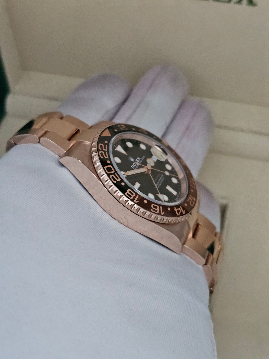 Rolex GMT-Master II Watch 126715CHNR, Everose Gold, 2018 Rootbeer