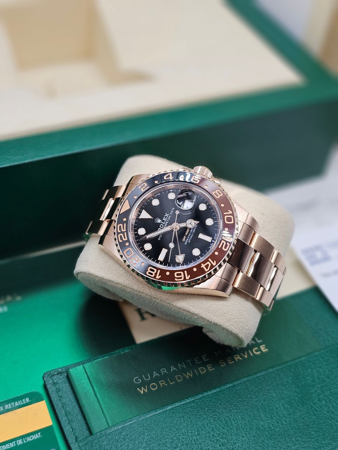 Rolex GMT-Master II Watch 126715CHNR, Everose Gold, 2018 Rootbeer