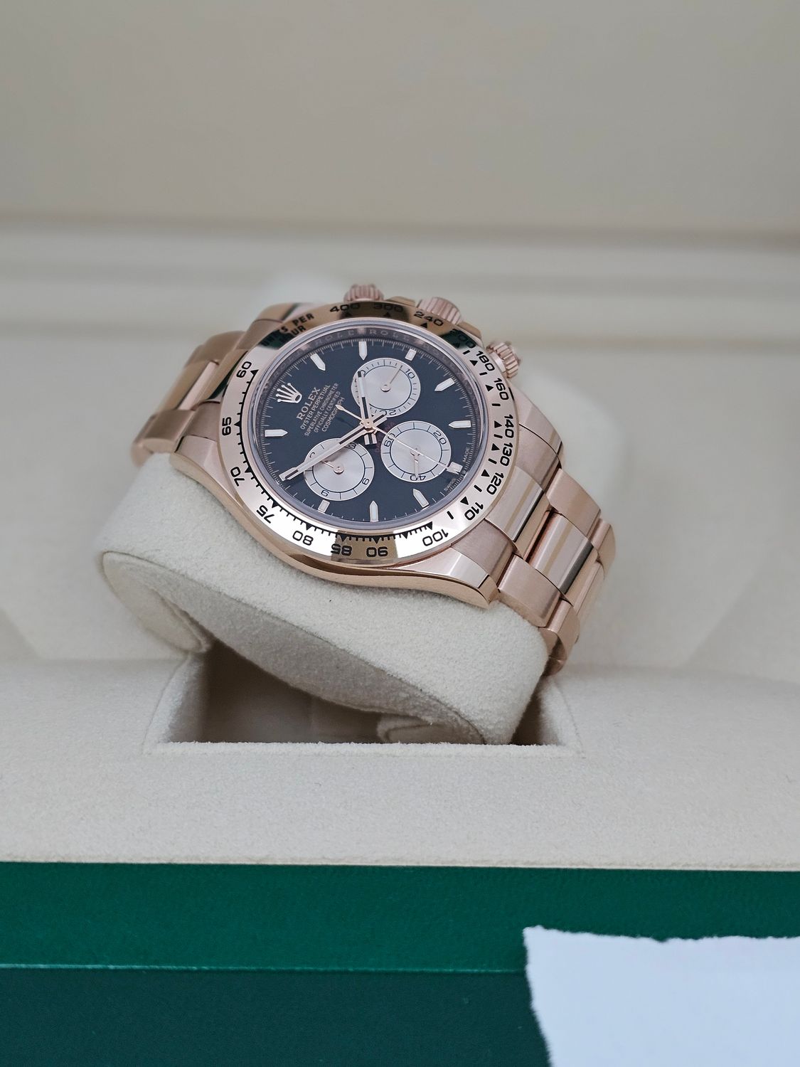 Rolex Daytona Watch 126505 Cosmograph 18K Rose Gold, Black Dial, 2023 B&amp;P