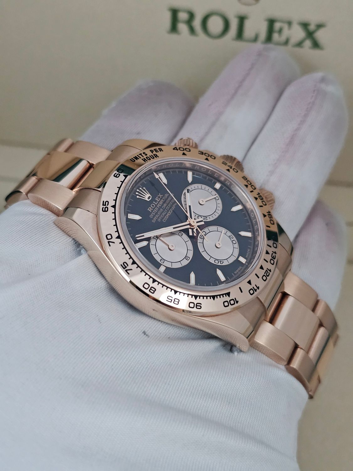 Rolex Daytona Watch 126505 Cosmograph 18K Rose Gold, Black Dial, 2023 B&amp;P