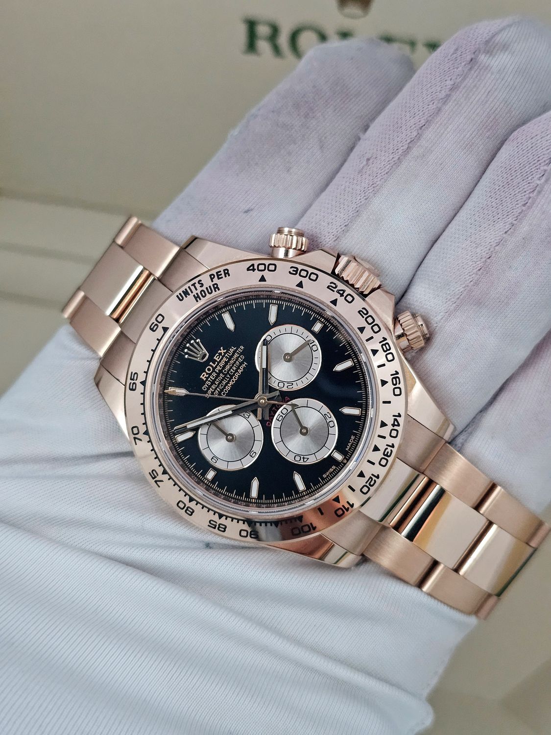 Rolex Daytona Watch 126505 Cosmograph 18K Rose Gold, Black Dial, 2023 B&amp;P