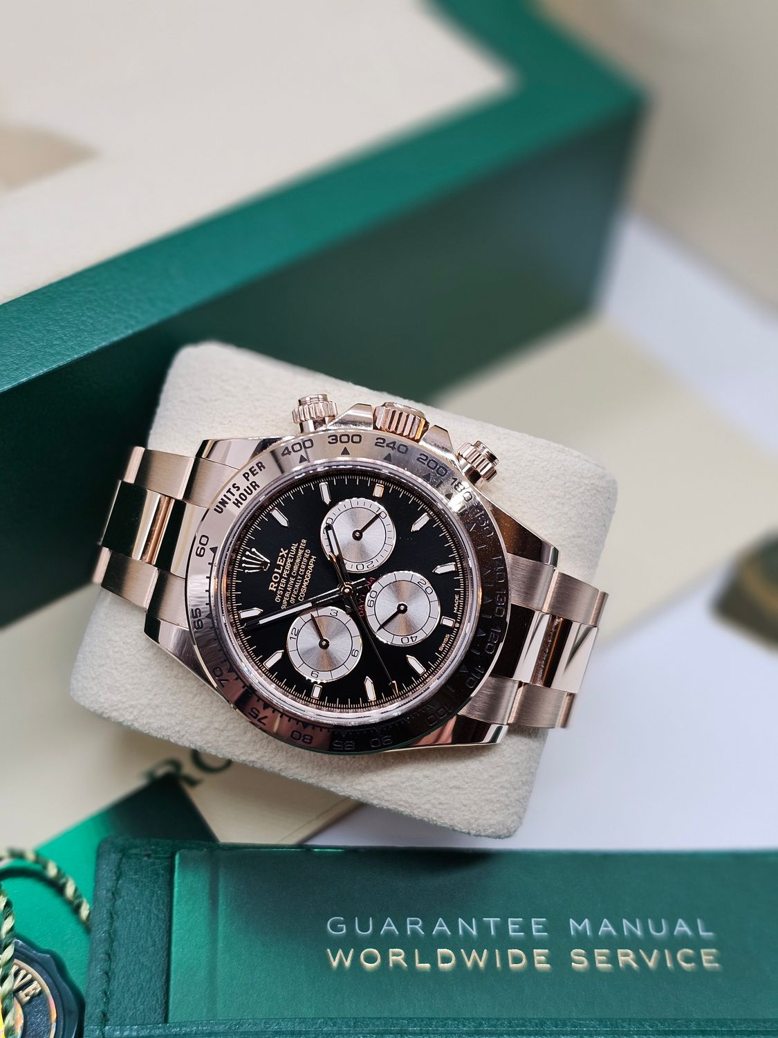 Rolex Daytona Watch 126505 Cosmograph 18K Rose Gold, Black Dial, 2023 B&amp;P