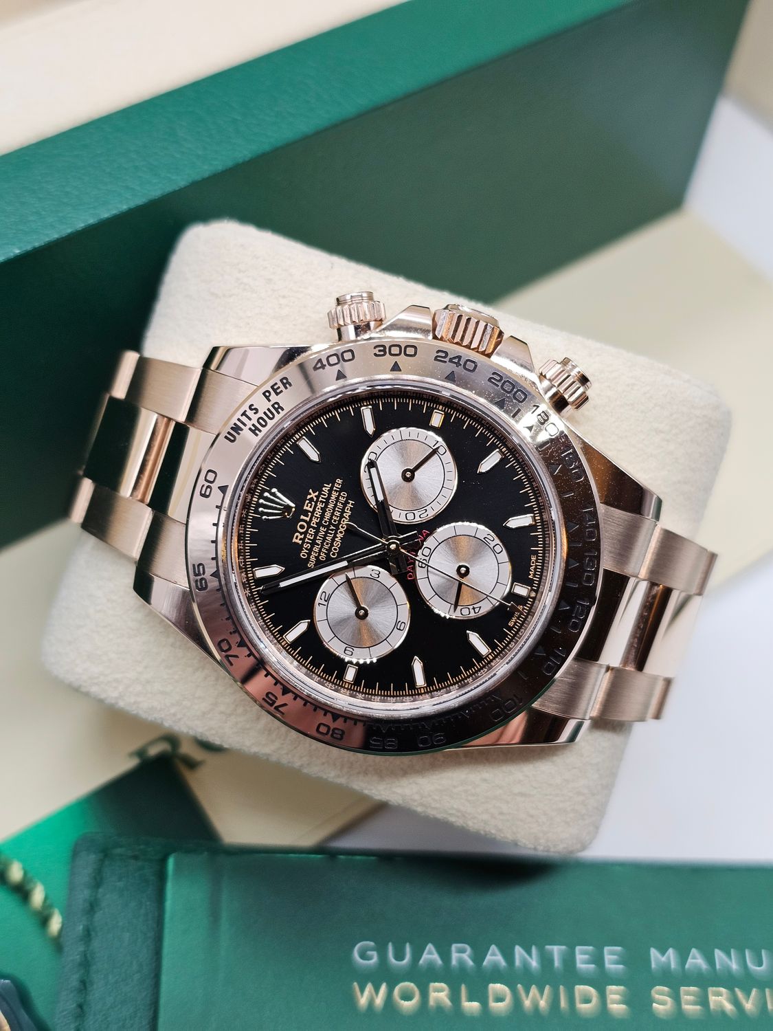 Rolex Daytona Watch 126505 Cosmograph 18K Rose Gold, Black Dial, 2023 B&amp;P