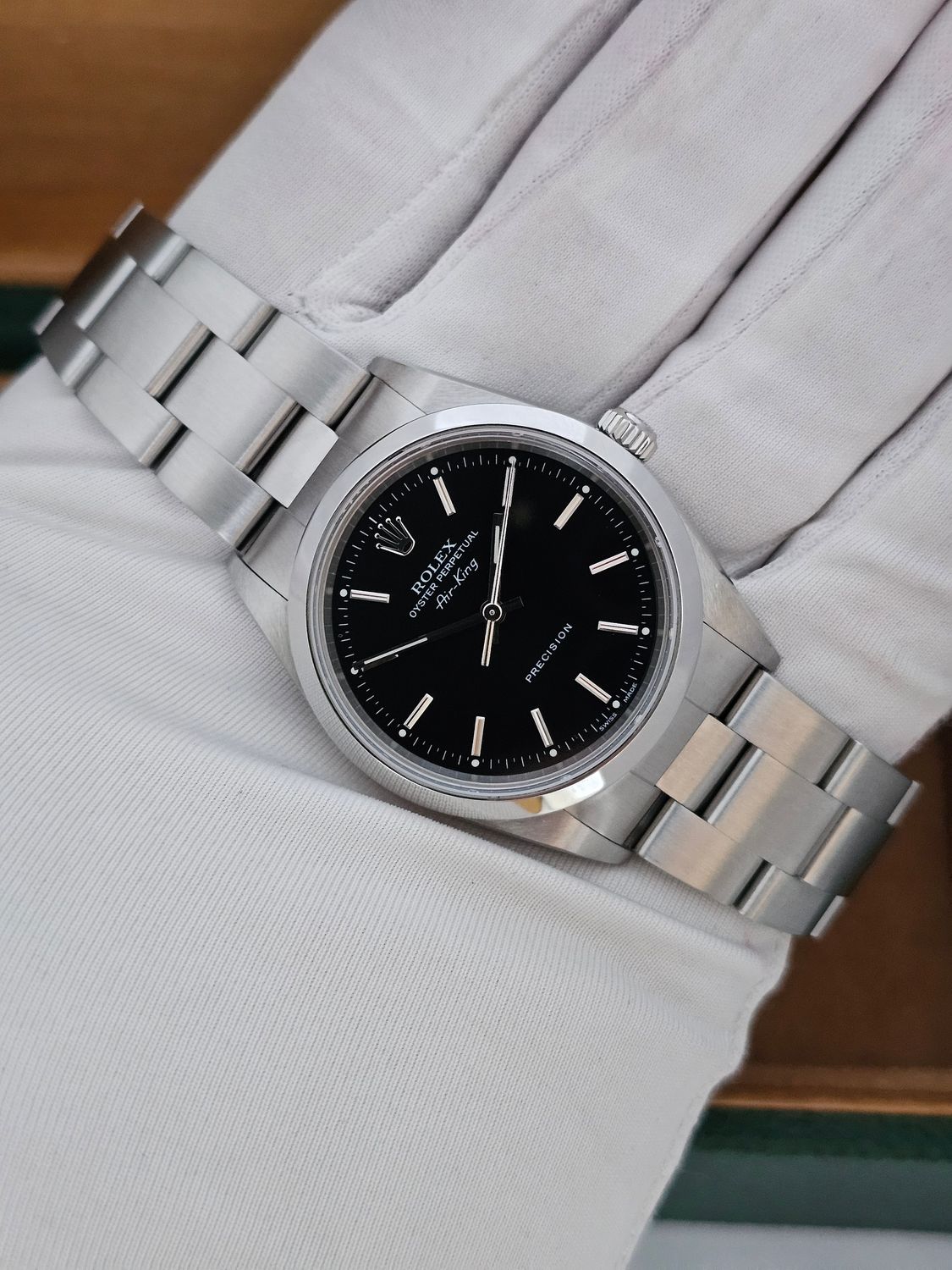 Rolex Oyster Perpetual Air-King 14000M Wristwatch, 1 Owner 2004 Full Set